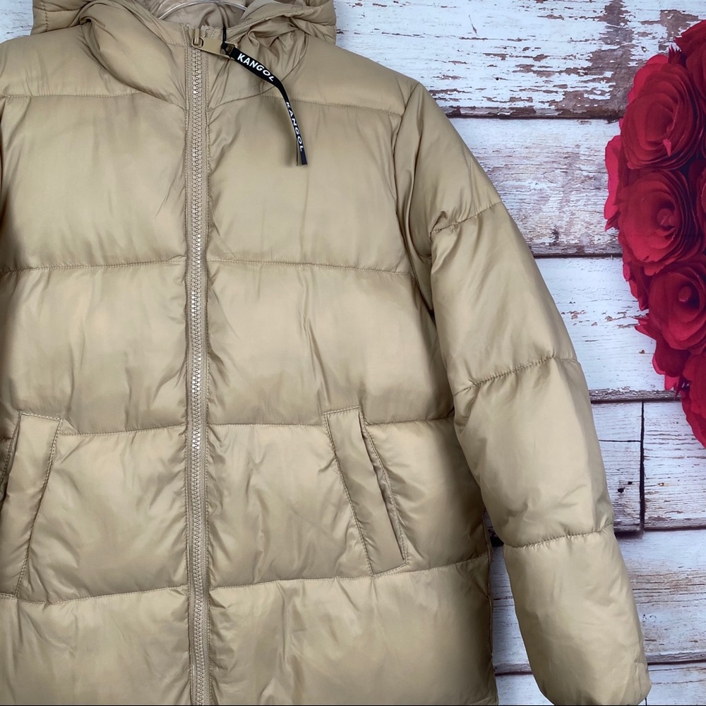 NWT Kangol x H&M Light Beige Long Puffer Jacket - Picture 6 of 16